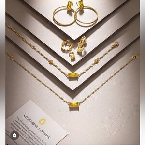 NEW IceLink Citrine November Birthstone Earrings Hoops